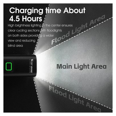 Bright LED front bike light suspended mount