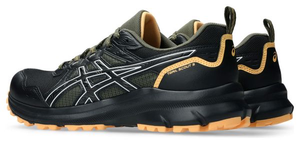 Chaussures Trail Asics Trail Scout 3 Noir/Kaki/Orange Homme