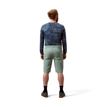 Pantalones cortos de ciclismo de montaña Endura AllTrack Ride Over, color verde, para hombre