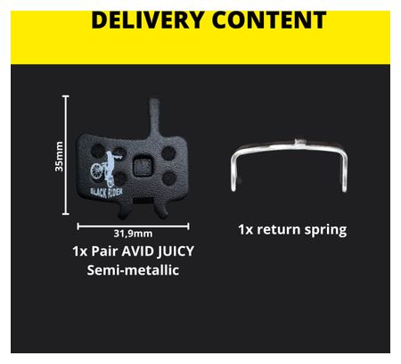 Plaquettes semi-métallique AVID Juicy | Black Rider