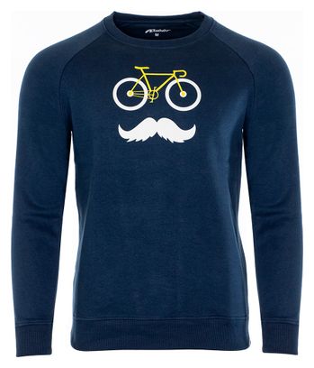 Rubb'r Moustache Sweat Blue
