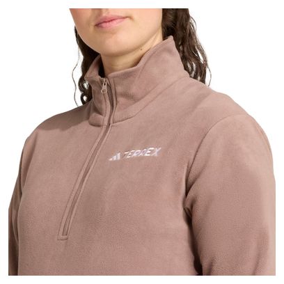Damesfleece adidas Terrex Multi Essentials Beige 1/2 rits