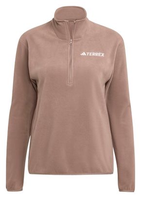 Damesfleece adidas Terrex Multi Essentials Beige 1/2 rits