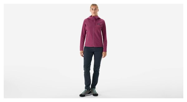 Felpa in pile Patagonia R1 CrossStrata Hoody rosa da donna