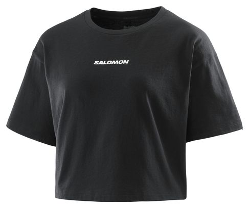 Camiseta de manga corta para mujer Salomon Logo Twist-1 Negra