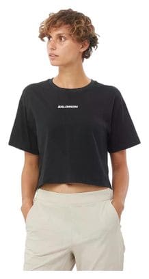 Salomon Logo Twist-1 Black Women's Short Sleeve T-Shirt