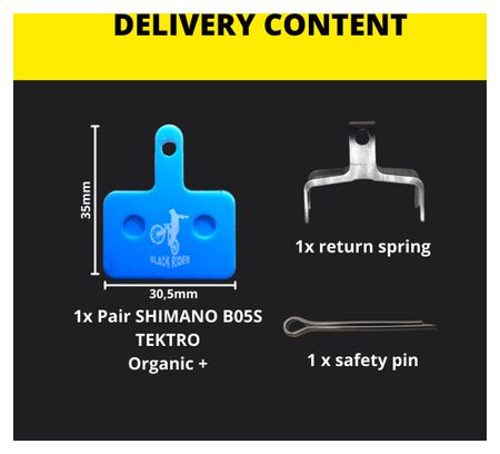 Plaquettes organique + SHIMANO B01S B03S B05S | Black Rider