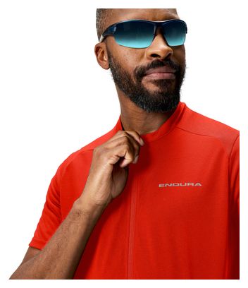 Endura Loop Full Zip Short Sleeve Jersey Red