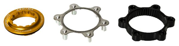 ASHIMA Adaptateur Center Lock Gold pour montage 6 trous