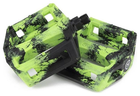 PEDALES MISSION BMX IMPULSE PLASTIQUE BLACK/GREEN