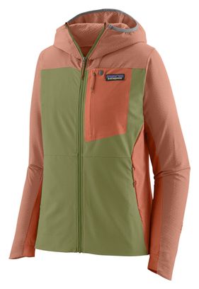 Giacca Softshell Patagonia R1 CrossStrata Hoody Donna Verde/Rosa