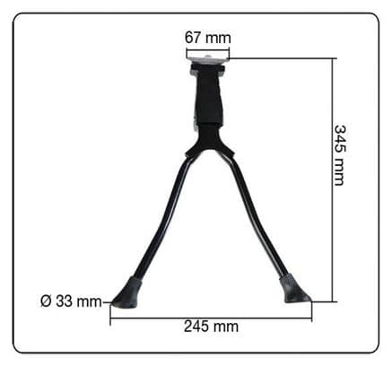 Béquille de vélo double Noir