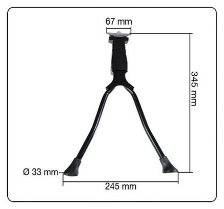 Béquille de vélo double Noir