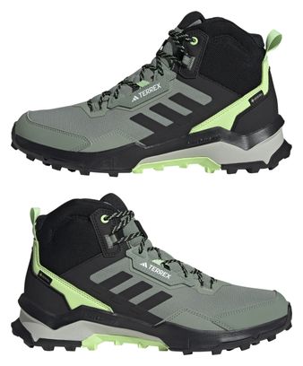 adidas Terrex AX4 Mid GTX Hiking Boots Green Black Men's