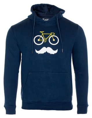 Rubb'r Moustache Hoodie Blue