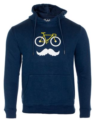 Sweat à capuche Rubb'r Moustache Bleu