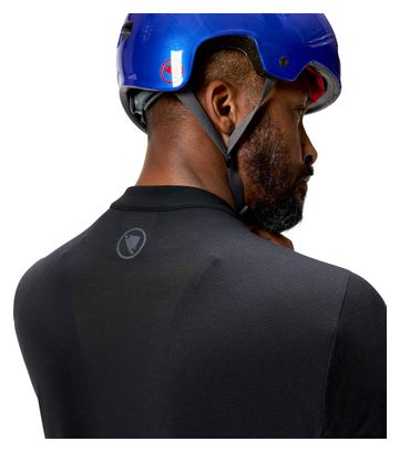 Endura Loop Full Zip Jersey met korte mouwen Zwart