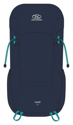 Highlander sac à dos Ivar Sac à dos Bleu marine pour femmes 38 litres - Bleu