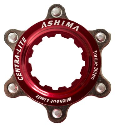 ASHIMA Adaptateur Center Lock Rouge pour montage 6 trous