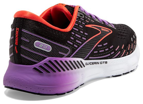 Chaussures de Running Brooks Glycerin GTS 20 Noir Corail Violet Femme