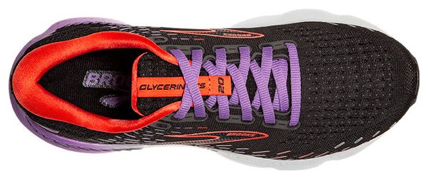 Chaussures de Running Brooks Glycerin GTS 20 Noir Corail Violet Femme