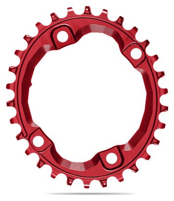 Plateau Narrow Wide Ovale AbsoluteBlack Premium Oval Chainring 96/4 BCD for Shimano XT M8000 / SLX M7000 12 V Rouge