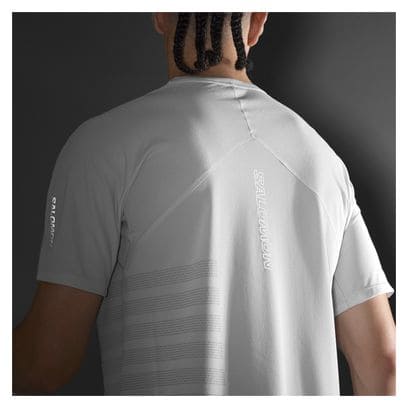 T-shirt manches courtes Salomon Sense Aero GFX Blanc Gris Homme