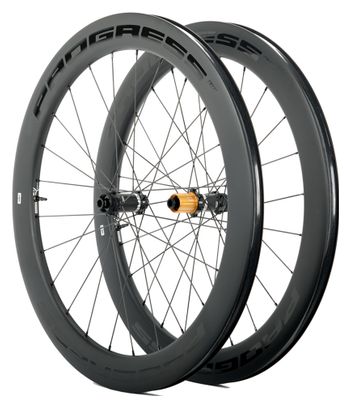 Paire de roues Progress Neon Disc Noir | 12x100/12x142 mm | Center Lock | Campagnolo N3W