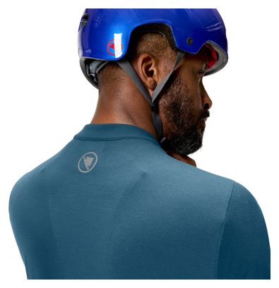 Maillot Manches Courtes Endura Loop Full Zip Bleu