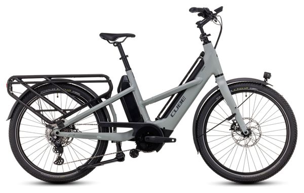 Vélo Cargo Longtail Électrique Cube Longtail Sport Hybrid 725 Shimano Deore 10V 725 Wh 26'' Gris Vert Swamp 2024