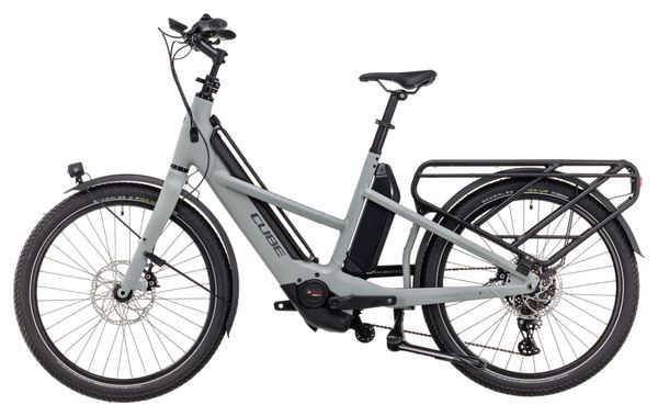 Vélo Cargo Longtail Électrique Cube Longtail Sport Hybrid 725 Shimano Deore 10V 725 Wh 26'' Gris Vert Swamp 2024