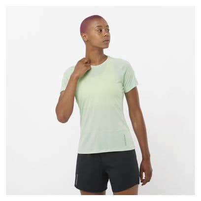 Salomon Cross Run Green T-shirt da donna a maniche corte