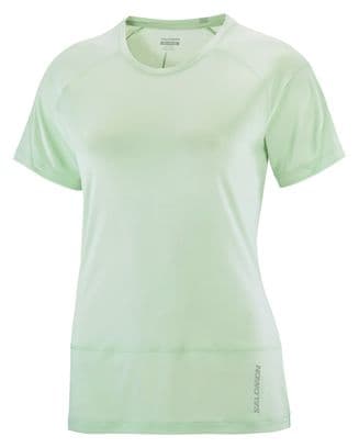 Camiseta de manga corta Salomon Cross Run Verde para mujer