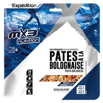 Gefriergetrocknete Mahlzeit MX3 Nudeln mit Bolognese XXL 230g