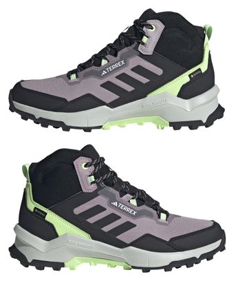 adidas Terrex AX4 Mid GTX Violet Black Green Women's Hiking Shoes