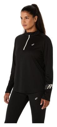 Haut 1/2 zip Asics Icon Noir Femme