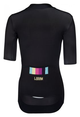 LeBram Aubisque Women&#39;s Short Sleeve Jersey Sky Black Adjusted Cut