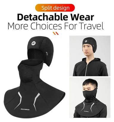 Cache-Cou et Balaclava 2-en-1 Doublée Polaire noir