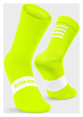 Chaussettes vélo Cyclisme Homme et Femme S1 Fluor Montseny Jaune Brillant