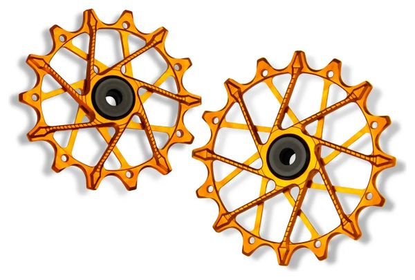 Coppia di ruote deragliatrici Garbaruk per Sram GX/XO/XX Eagle 12v Arancione