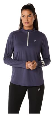 Camiseta de mujer Asics Icon Azul 1/2 Cremallera