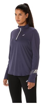 Camiseta de mujer Asics Icon Azul 1/2 Cremallera