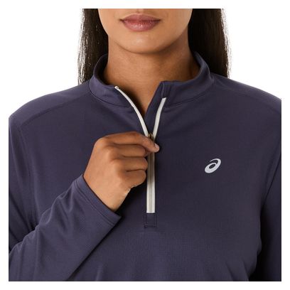 Camiseta de mujer Asics Icon Azul 1/2 Cremallera