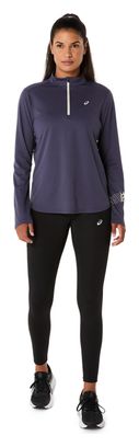 Camiseta de mujer Asics Icon Azul 1/2 Cremallera