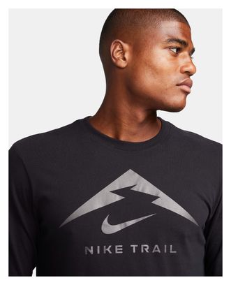Maillot de manga larga Nike Dri-Fit Trail Negro