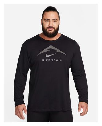 Nike Dri-Fit Trail Langarmtrikot Schwarz