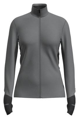 Damen Icebreaker Merino Descender Langarm Jacke Grau/Schwarz