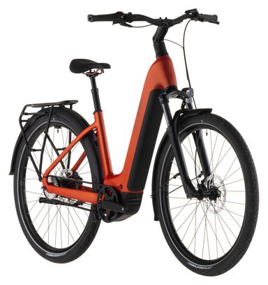 VTC Électrique Cube Touring Hybrid Comfort SLX 800 Easy Entry Shimano Nexus 5V Courroie 800 Wh 700 mm Rouge Orange Chilli 2026