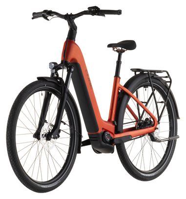 VTC Électrique Cube Touring Hybrid Comfort SLX 800 Easy Entry Shimano Nexus 5V Courroie 800 Wh 700 mm Rouge Orange Chilli 2026