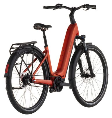 VTC Électrique Cube Touring Hybrid Comfort SLX 800 Easy Entry Shimano Nexus 5V Courroie 800 Wh 700 mm Rouge Orange Chilli 2026